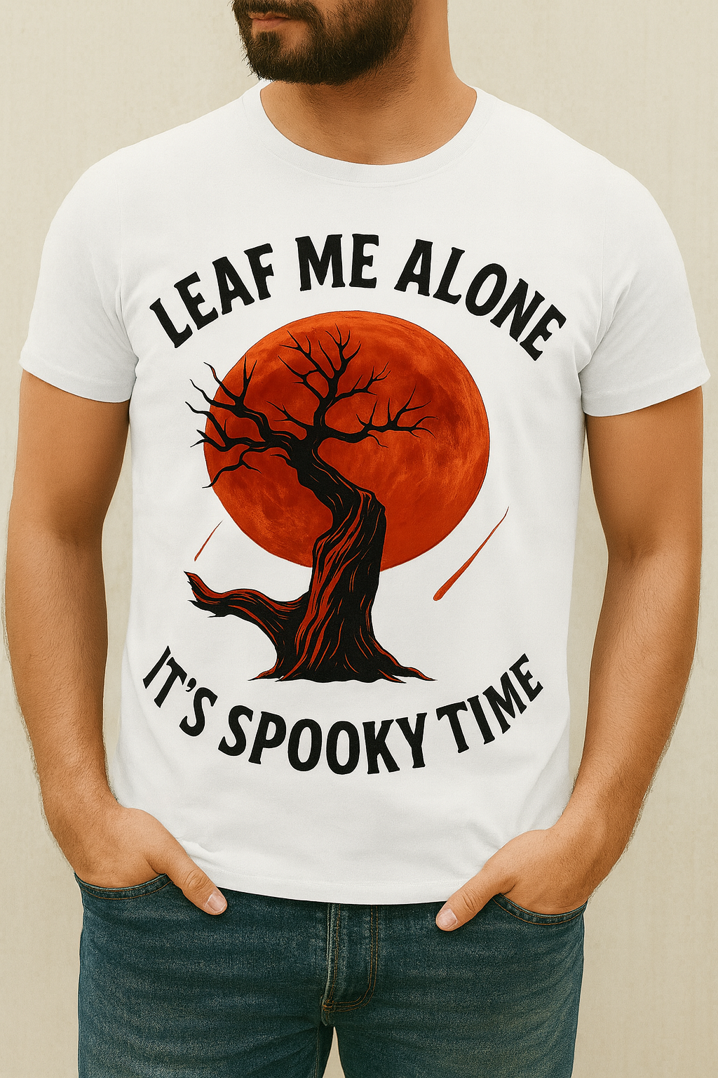 Leaf Me Alone , Spooky Time, Funny Shirt, Anime, Casual Wear, Unisex Clothing