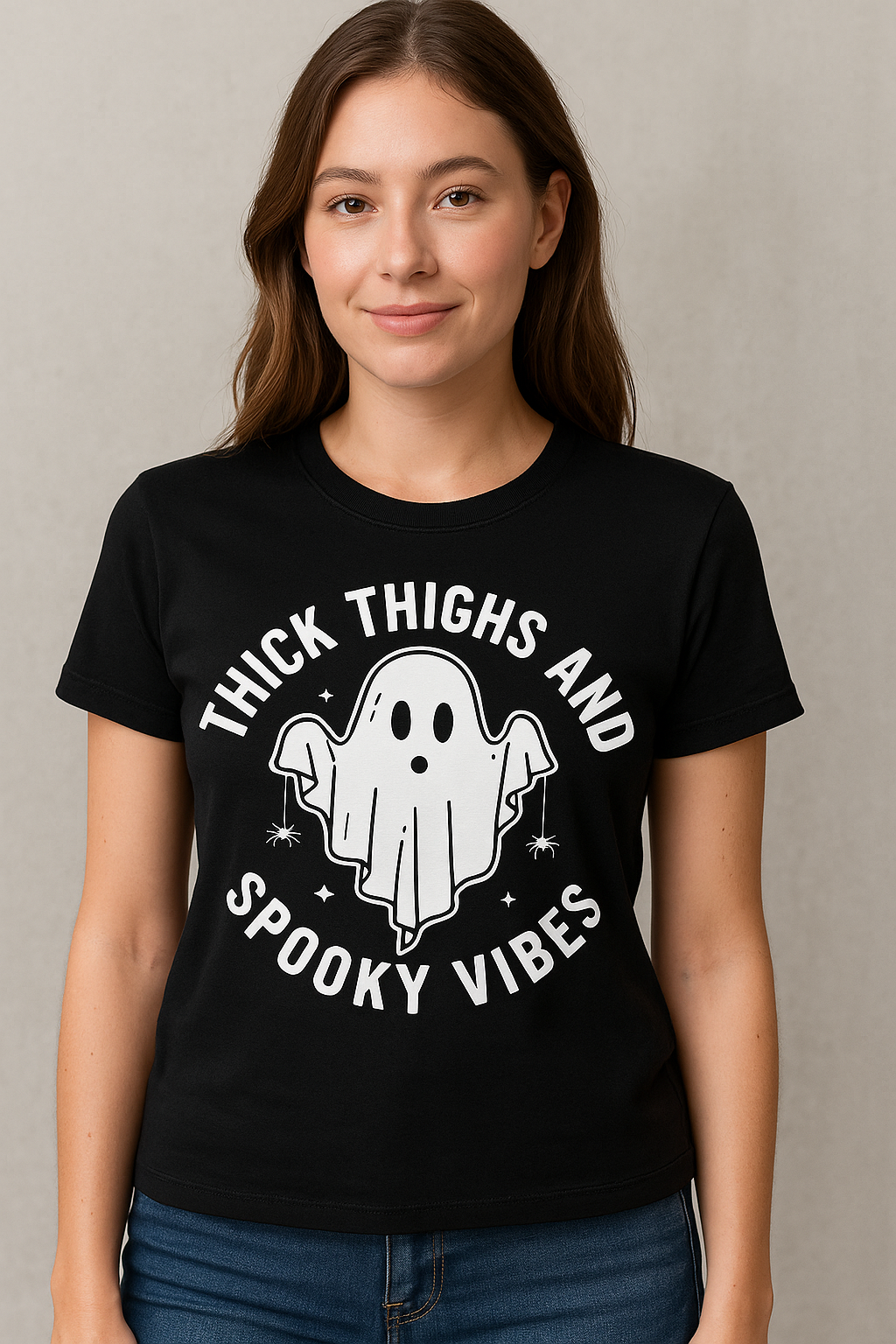 Thick Thighs Spooky Vibes, Halloween, Funny Shirt, Anime, Casual Wear, Unisex Clothing