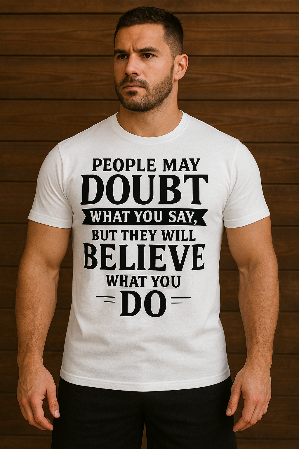 Letter Print Slogan T-shirt Round Neck Tee Casual Clothing Phrase T-shirt, Unisex Clothing