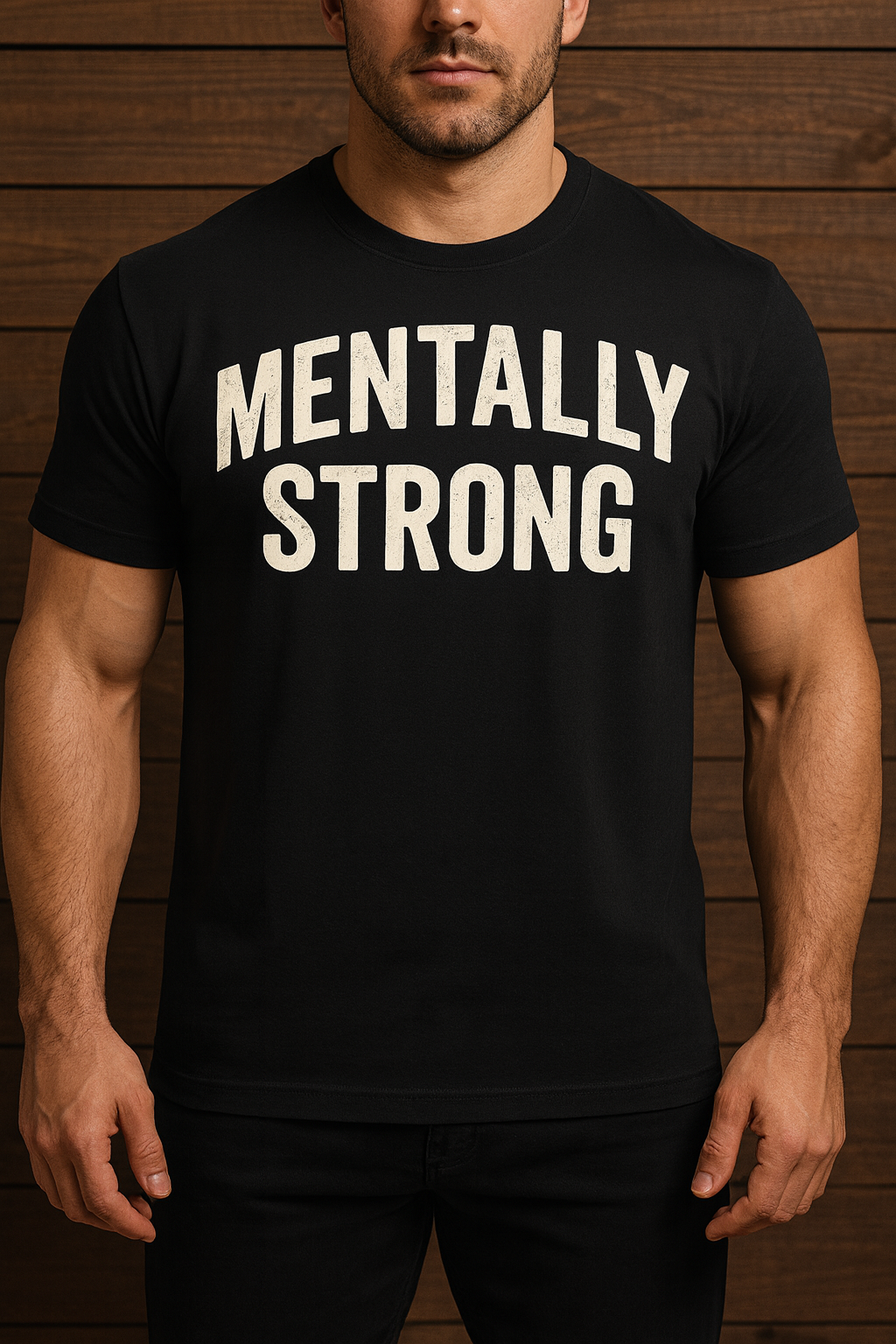 Mentally Strong, Letter Print Slogan Phrase T-shirt , Round Neck Tee Casual Clothing, Unisex Clothing