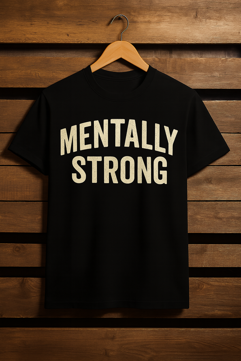 Mentally Strong, Letter Print Slogan Phrase T-shirt , Round Neck Tee Casual Clothing, Unisex Clothing