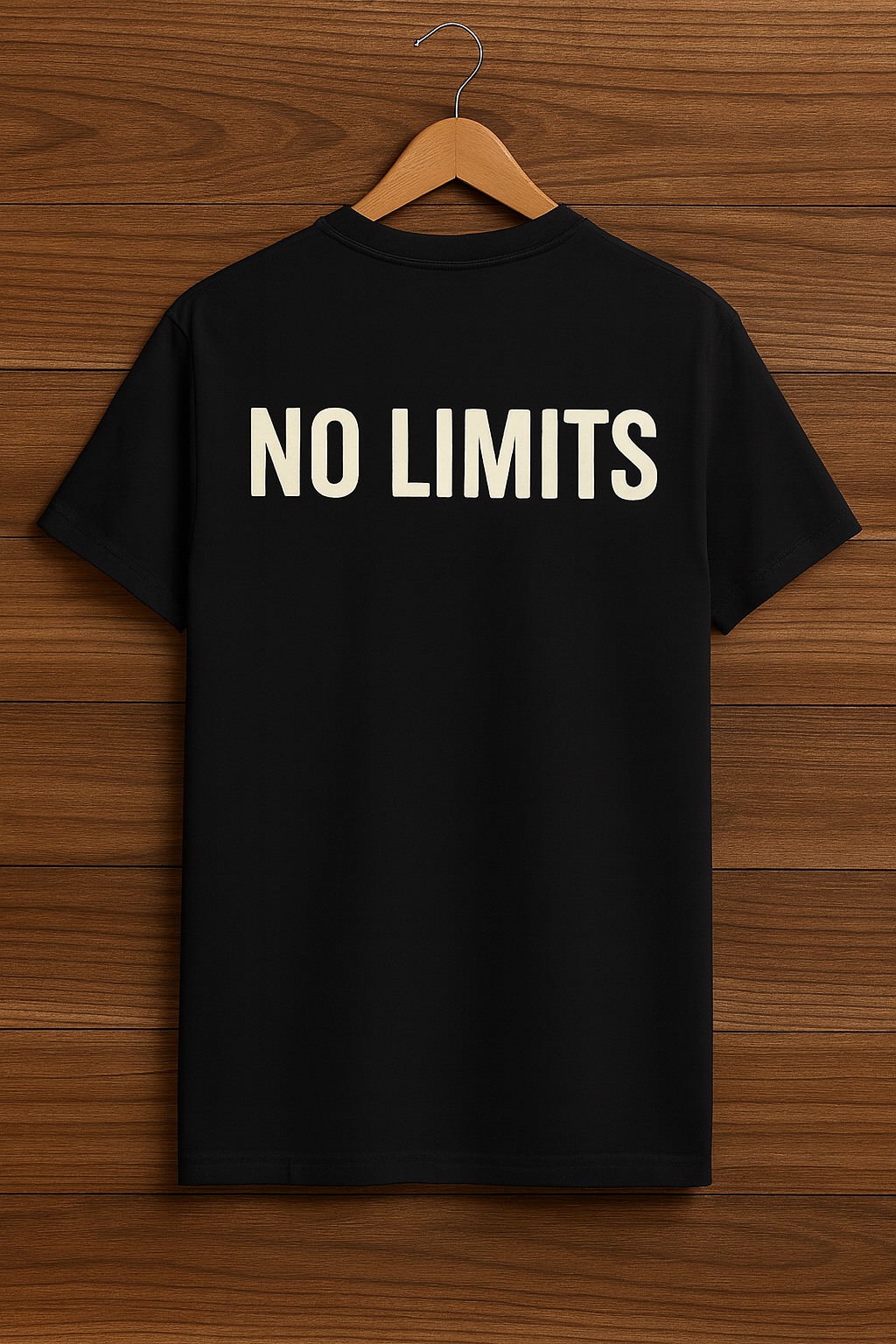 No Limits, Letter Print Slogan Phrase T-shirt , Round Neck Tee Casual Clothing, Unisex Clothing