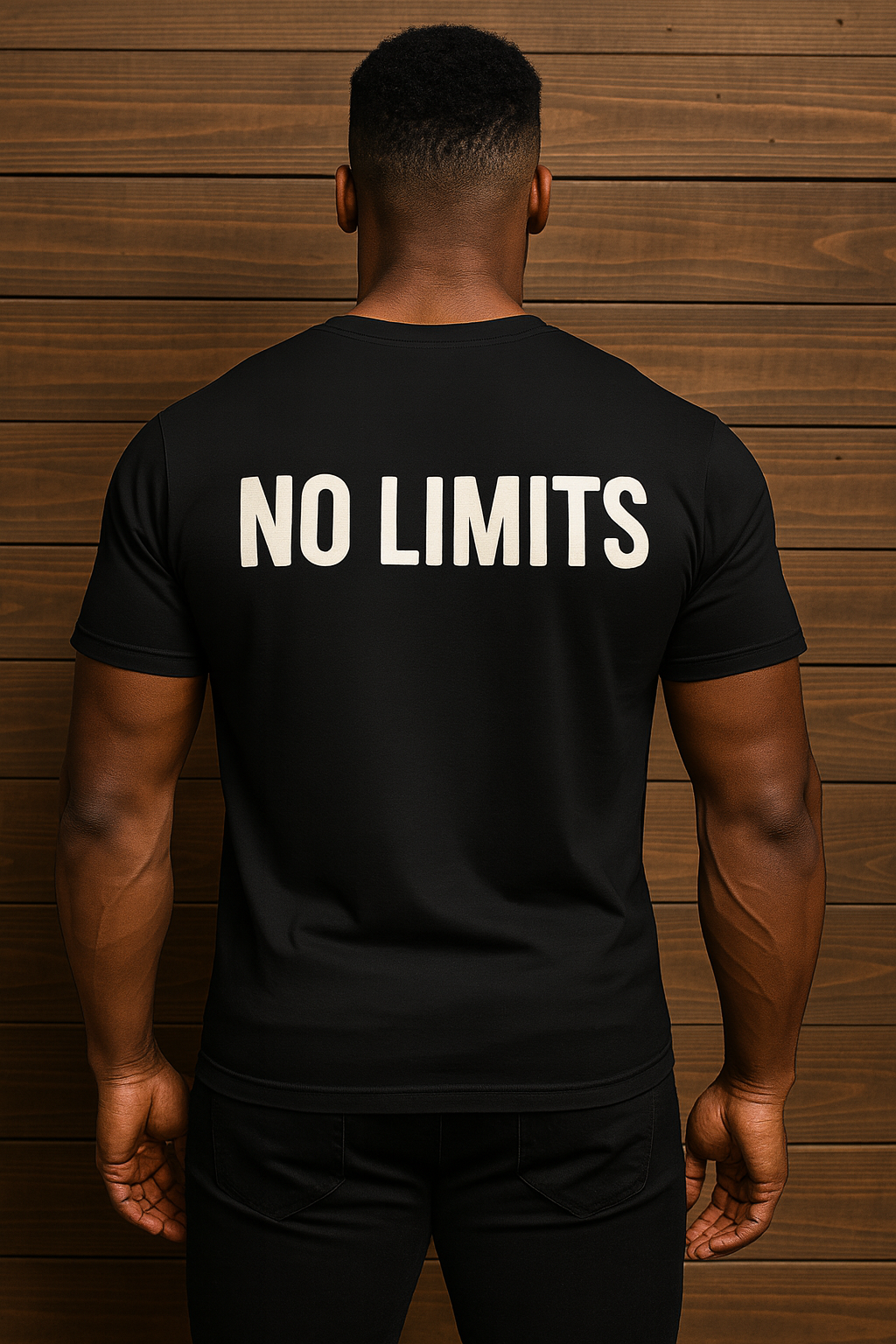 No Limits, Letter Print Slogan Phrase T-shirt , Round Neck Tee Casual Clothing, Unisex Clothing