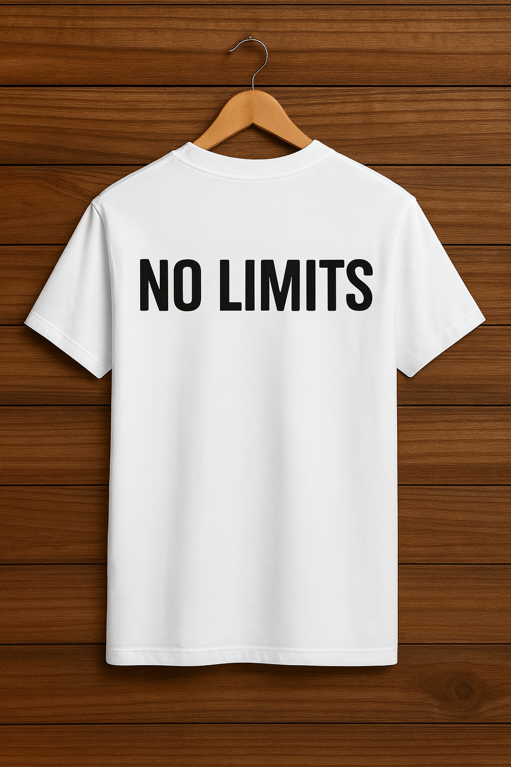 No Limits, Letter Print Slogan Phrase T-shirt , Round Neck Tee Casual Clothing, Unisex Clothing