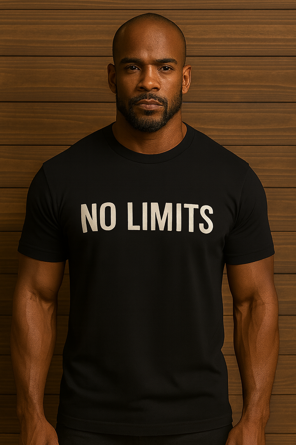No Limits, Letter Print Slogan Phrase T-shirt , Round Neck Tee Casual Clothing, Unisex Clothing
