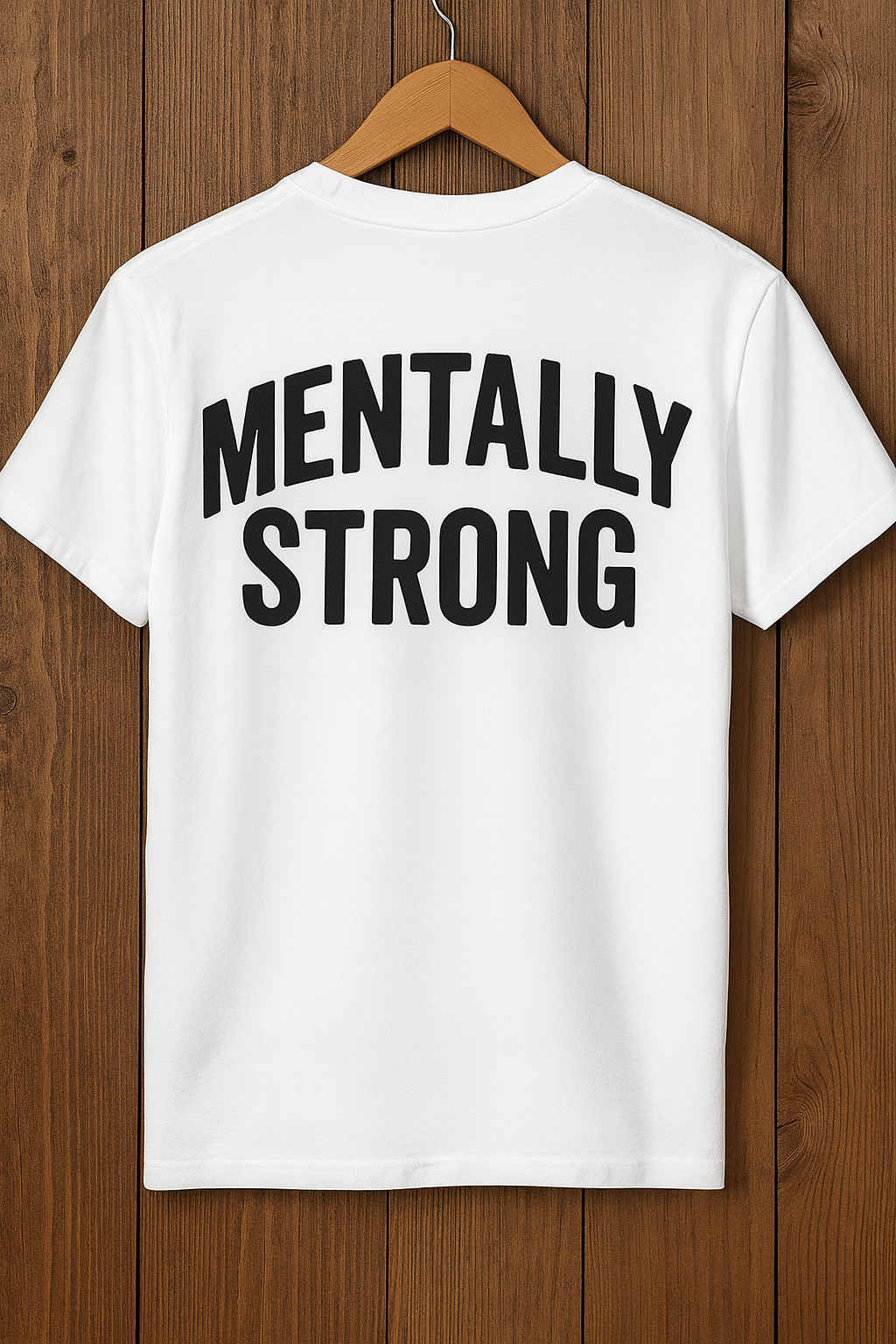 Mentally Strong, Letter Print Slogan Phrase T-shirt , Round Neck Tee Casual Clothing, Unisex Clothing