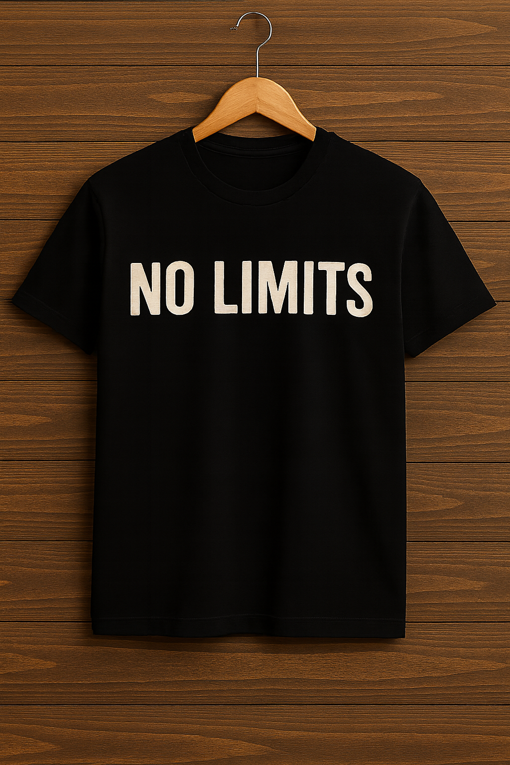 No Limits, Letter Print Slogan Phrase T-shirt , Round Neck Tee Casual Clothing, Unisex Clothing