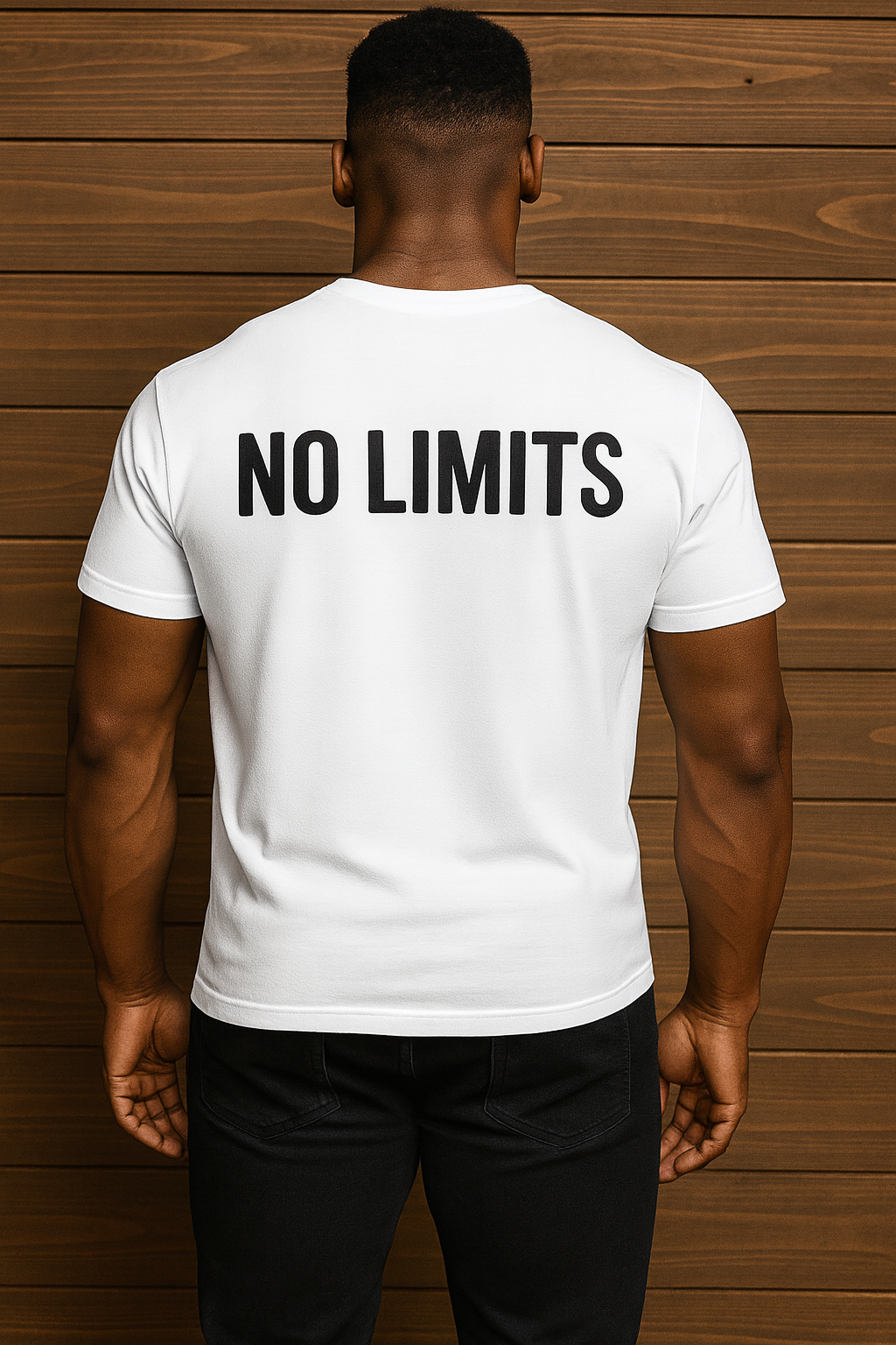 No Limits, Letter Print Slogan Phrase T-shirt , Round Neck Tee Casual Clothing, Unisex Clothing