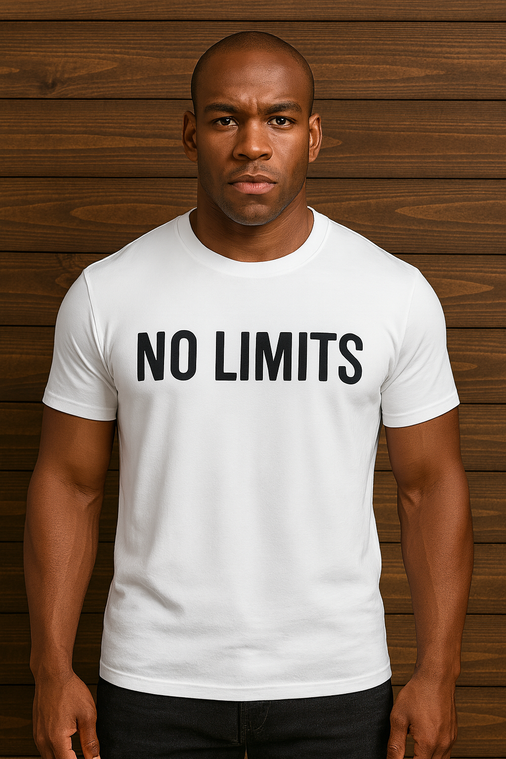 No Limits, Letter Print Slogan Phrase T-shirt , Round Neck Tee Casual Clothing, Unisex Clothing